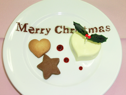 クリスマスのスペシャルデザート～バニラのケーキ